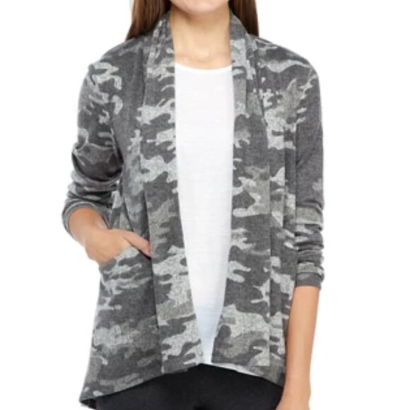 New Directions Studio Women's Camo Open Front Cardigan - M - Picture 1 of 7
